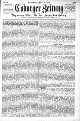 Coburger Zeitung Donnerstag 13. Juli 1871