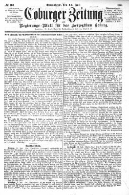 Coburger Zeitung Samstag 15. Juli 1871