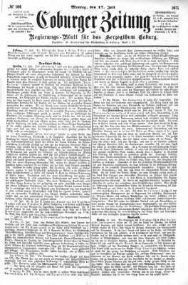 Coburger Zeitung Montag 17. Juli 1871