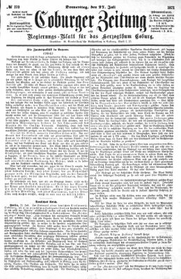 Coburger Zeitung Donnerstag 27. Juli 1871