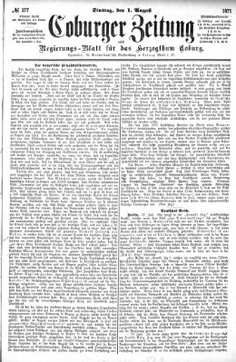 Coburger Zeitung Dienstag 1. August 1871