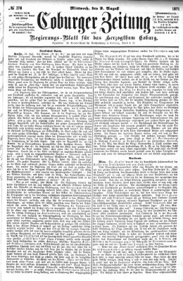 Coburger Zeitung Mittwoch 2. August 1871