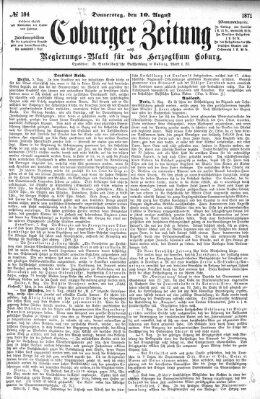 Coburger Zeitung Donnerstag 10. August 1871