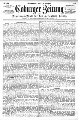 Coburger Zeitung Samstag 12. August 1871