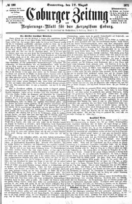 Coburger Zeitung Donnerstag 17. August 1871