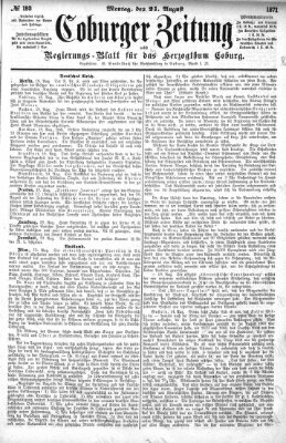 Coburger Zeitung Montag 21. August 1871