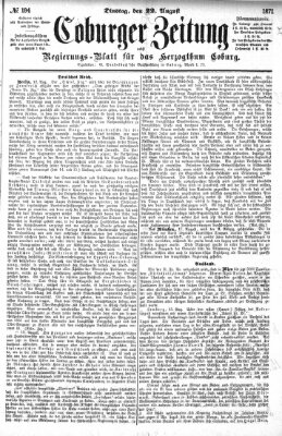 Coburger Zeitung Dienstag 22. August 1871