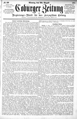 Coburger Zeitung Montag 28. August 1871