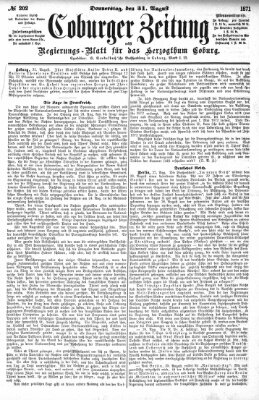 Coburger Zeitung Donnerstag 31. August 1871