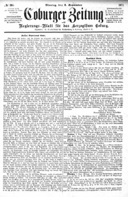 Coburger Zeitung Montag 4. September 1871