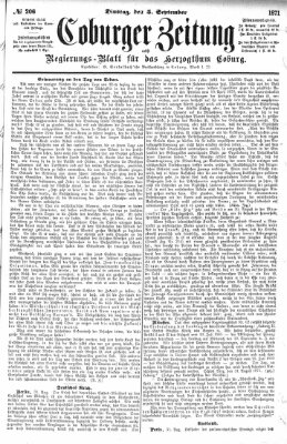 Coburger Zeitung Dienstag 5. September 1871