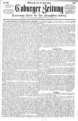 Coburger Zeitung Mittwoch 6. September 1871