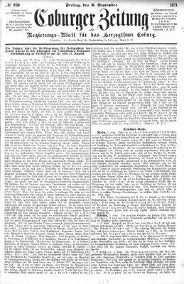 Coburger Zeitung Freitag 8. September 1871