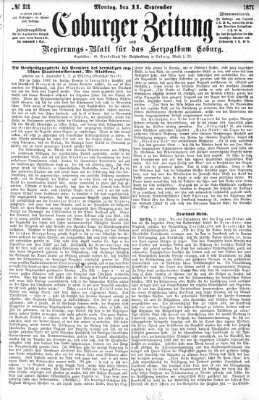 Coburger Zeitung Montag 11. September 1871