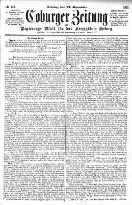 Coburger Zeitung Dienstag 12. September 1871