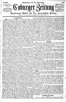 Coburger Zeitung Samstag 16. September 1871