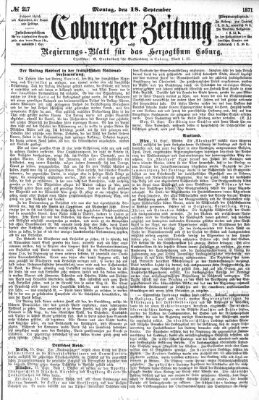 Coburger Zeitung Montag 18. September 1871