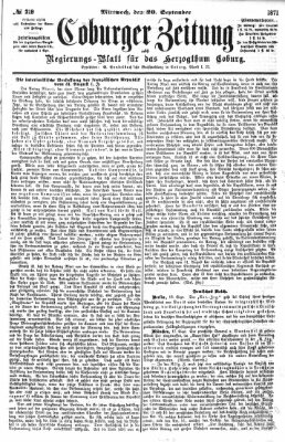 Coburger Zeitung Mittwoch 20. September 1871