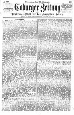 Coburger Zeitung Donnerstag 21. September 1871