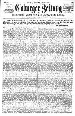 Coburger Zeitung Freitag 29. September 1871