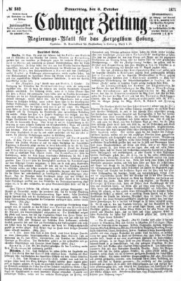 Coburger Zeitung Donnerstag 5. Oktober 1871