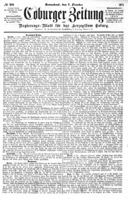 Coburger Zeitung Samstag 7. Oktober 1871