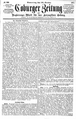 Coburger Zeitung Donnerstag 12. Oktober 1871