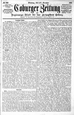 Coburger Zeitung Dienstag 17. Oktober 1871