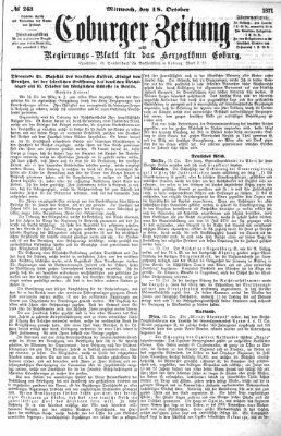 Coburger Zeitung Mittwoch 18. Oktober 1871