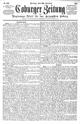 Coburger Zeitung Freitag 20. Oktober 1871