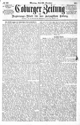 Coburger Zeitung Montag 23. Oktober 1871