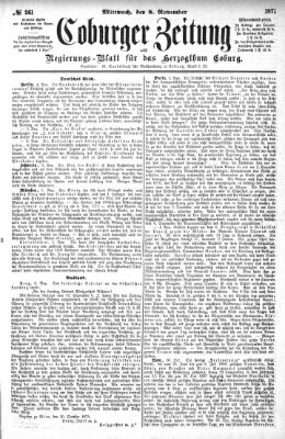 Coburger Zeitung Mittwoch 8. November 1871