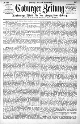 Coburger Zeitung Freitag 10. November 1871