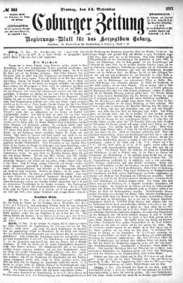 Coburger Zeitung Dienstag 14. November 1871