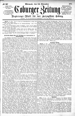 Coburger Zeitung Mittwoch 15. November 1871