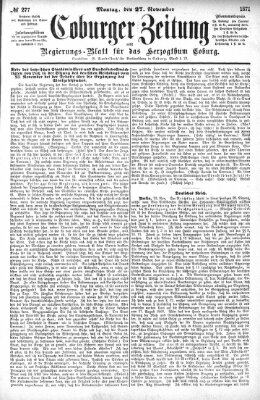 Coburger Zeitung Montag 27. November 1871