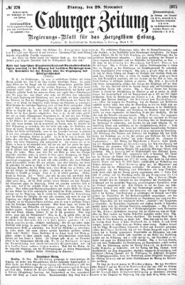 Coburger Zeitung Dienstag 28. November 1871