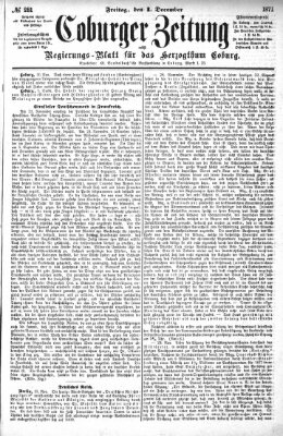 Coburger Zeitung Freitag 1. Dezember 1871