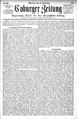 Coburger Zeitung Montag 4. Dezember 1871