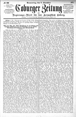 Coburger Zeitung Donnerstag 7. Dezember 1871