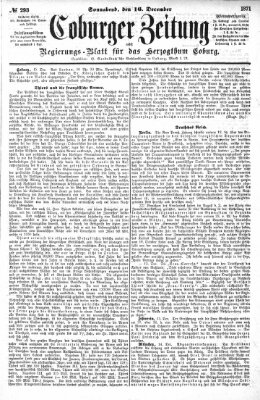 Coburger Zeitung Samstag 16. Dezember 1871