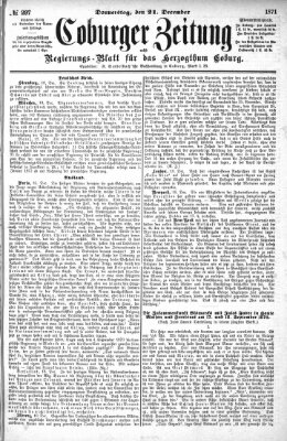 Coburger Zeitung Donnerstag 21. Dezember 1871