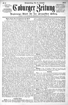 Coburger Zeitung Donnerstag 4. Januar 1872