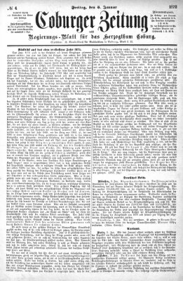 Coburger Zeitung Freitag 5. Januar 1872