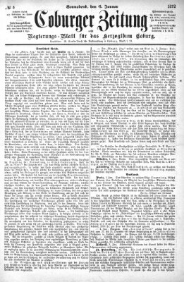 Coburger Zeitung Samstag 6. Januar 1872