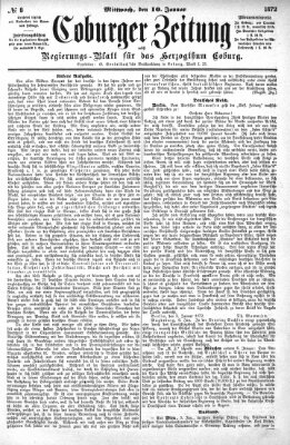 Coburger Zeitung Mittwoch 10. Januar 1872