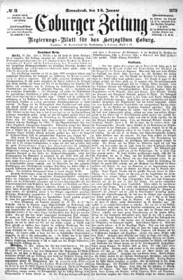 Coburger Zeitung Samstag 13. Januar 1872