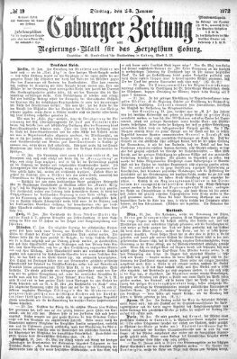 Coburger Zeitung Dienstag 23. Januar 1872