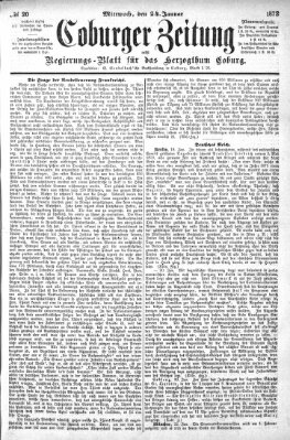 Coburger Zeitung Mittwoch 24. Januar 1872