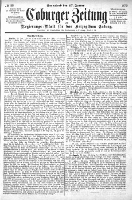 Coburger Zeitung Samstag 27. Januar 1872